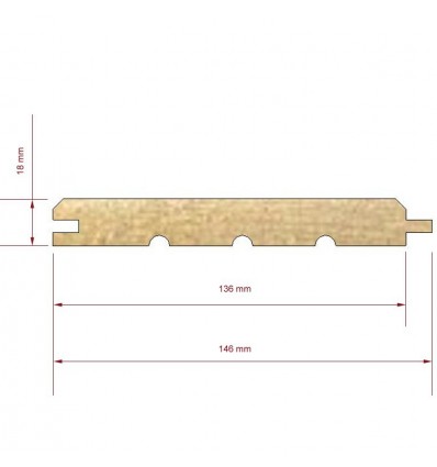 Tarima de madera machihembrada de 18 x 146 mm