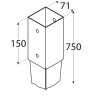 Soporte con punta para poste de 70x70mm