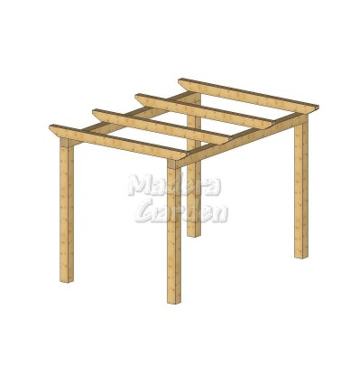 Pérgolas de madera autoportantes planas