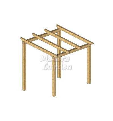 Pérgolas de madera autoportantes con inclinación