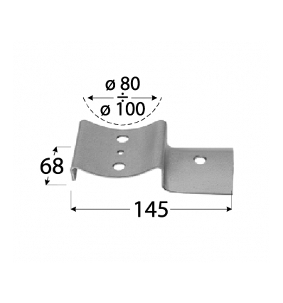 Abrazadera inicio/fin para poste y travesaño redondo