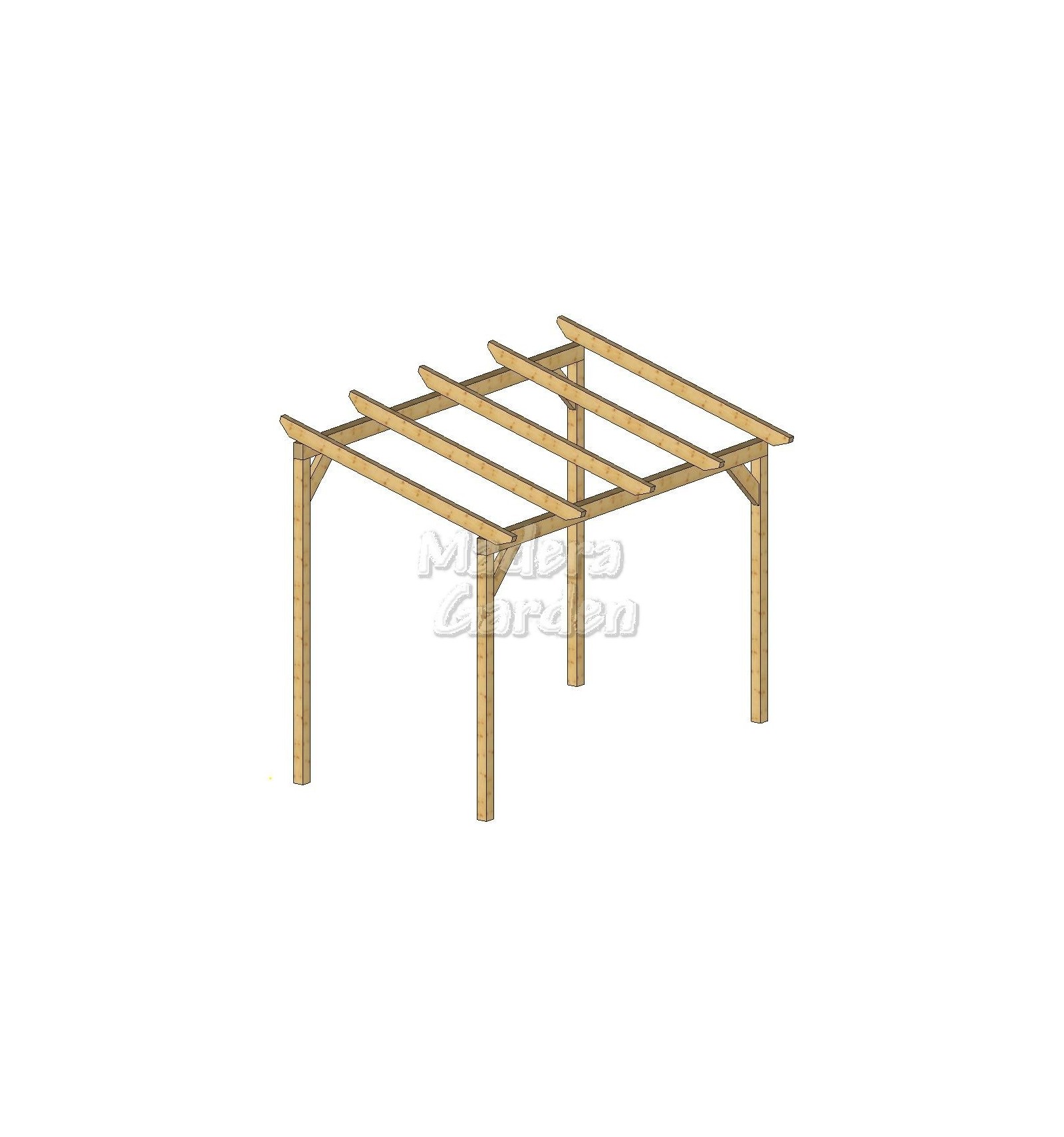 Pérgolas de madera autoportantes con inclinación