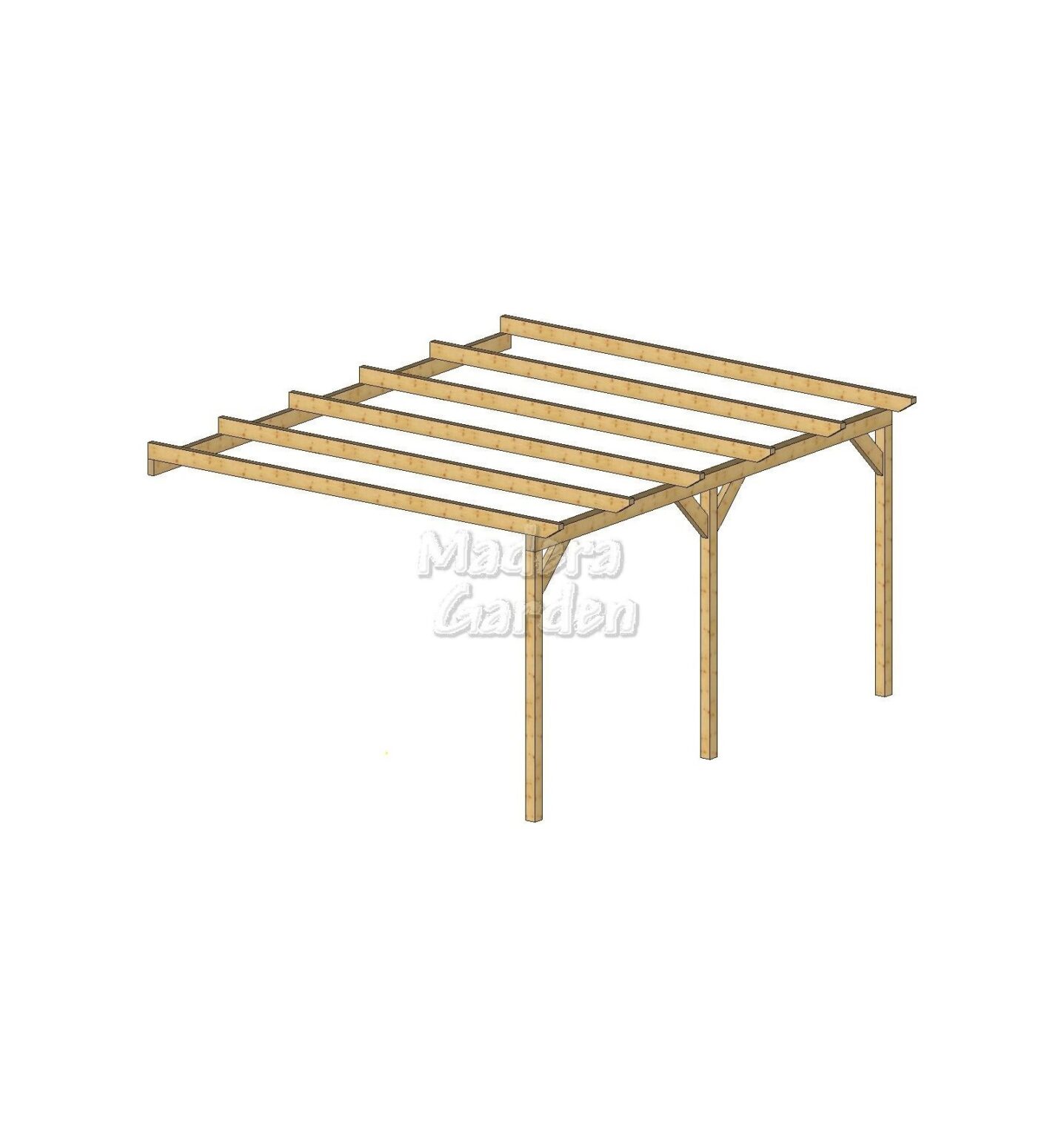 Pérgolas de madera adosadas planas