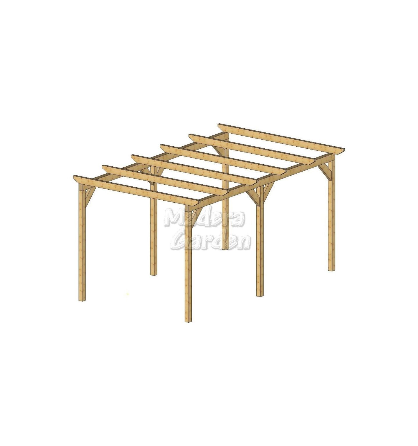 Pérgolas de madera autoportantes planas