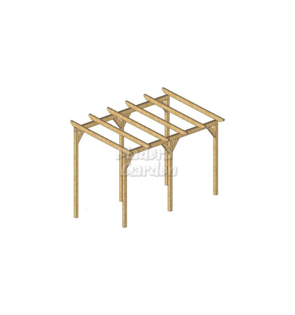 Pérgolas de madera autoportantes con inclinación