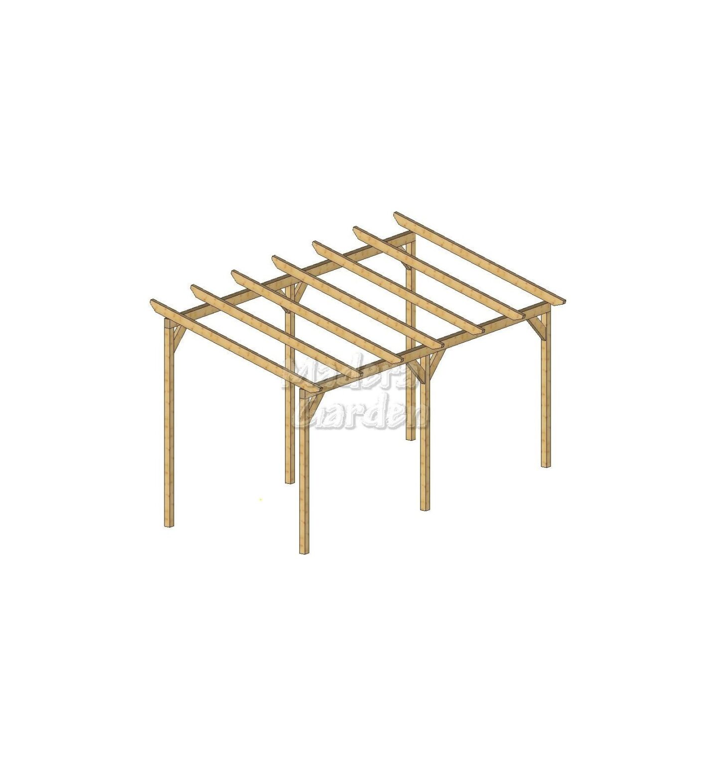 Pérgolas de madera autoportantes con inclinación