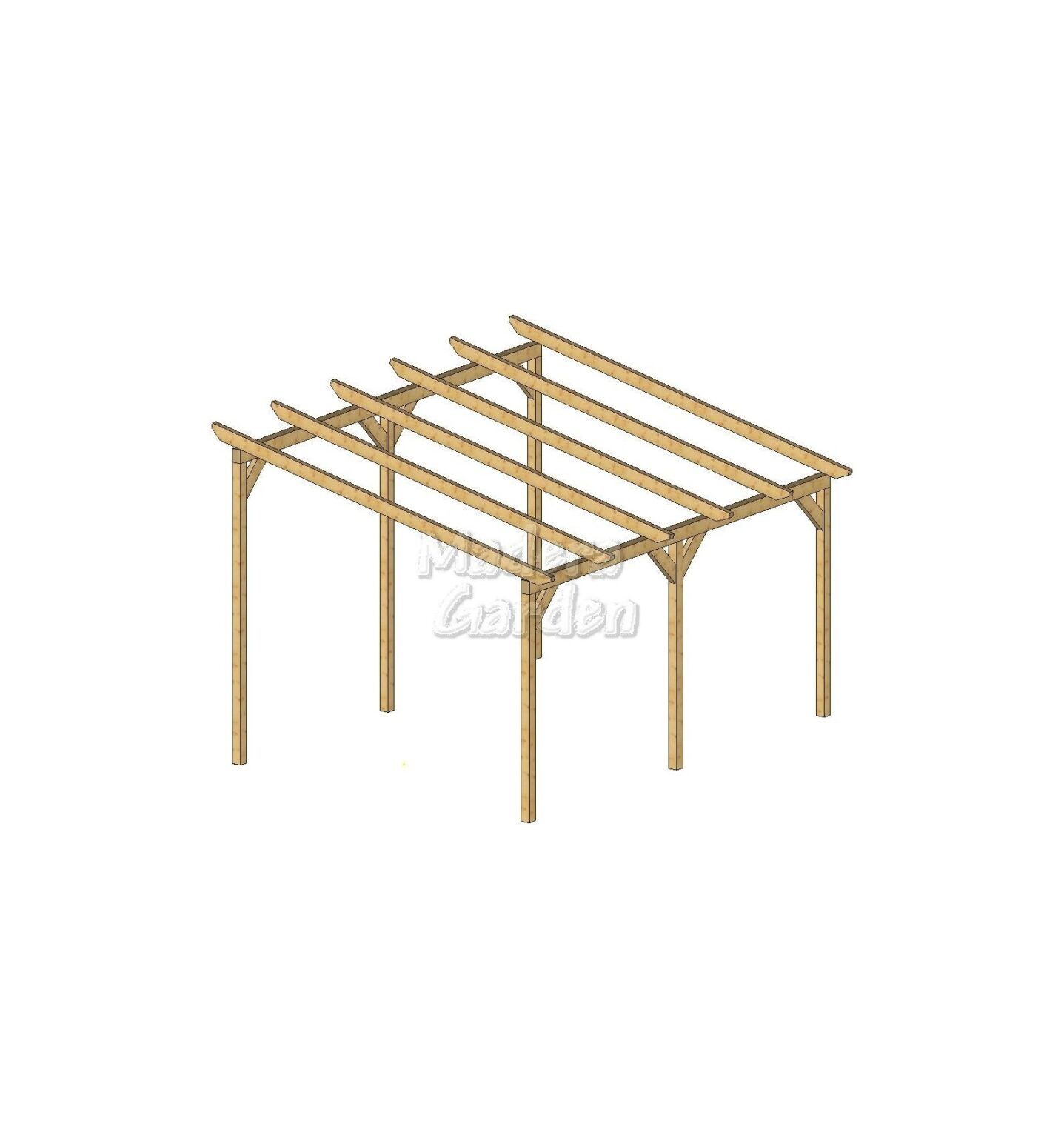 Pérgolas de madera autoportantes con inclinación