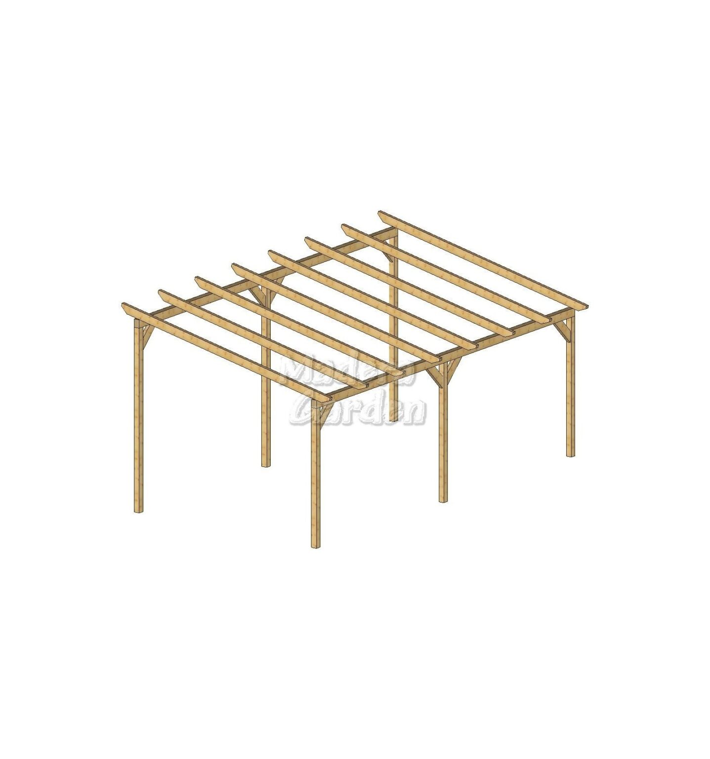 Pérgolas de madera autoportantes con inclinación