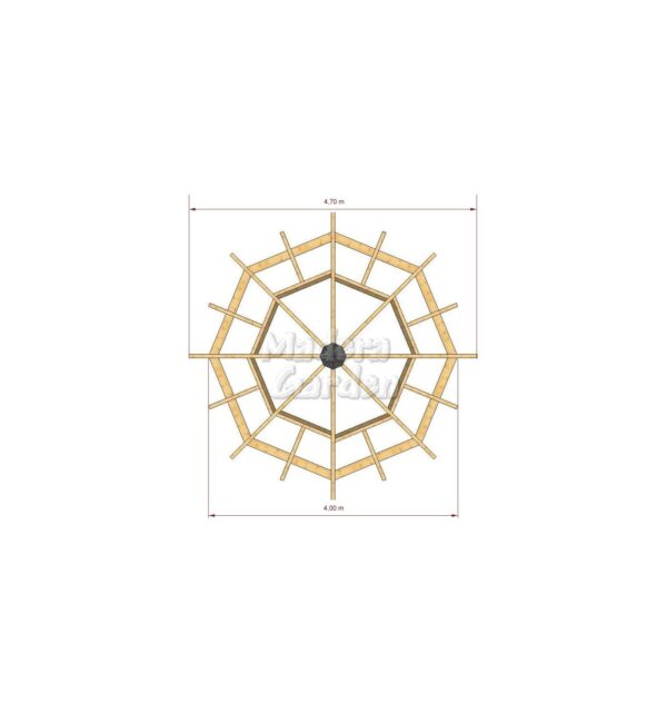 Cenador Octogonal 4,70 x 4,70 mts