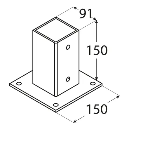 Soporte tulipa para poste de 90x90mm - Imagen 2