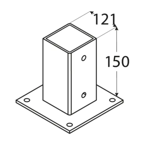 soporte tulipa para poste de 120x120mm