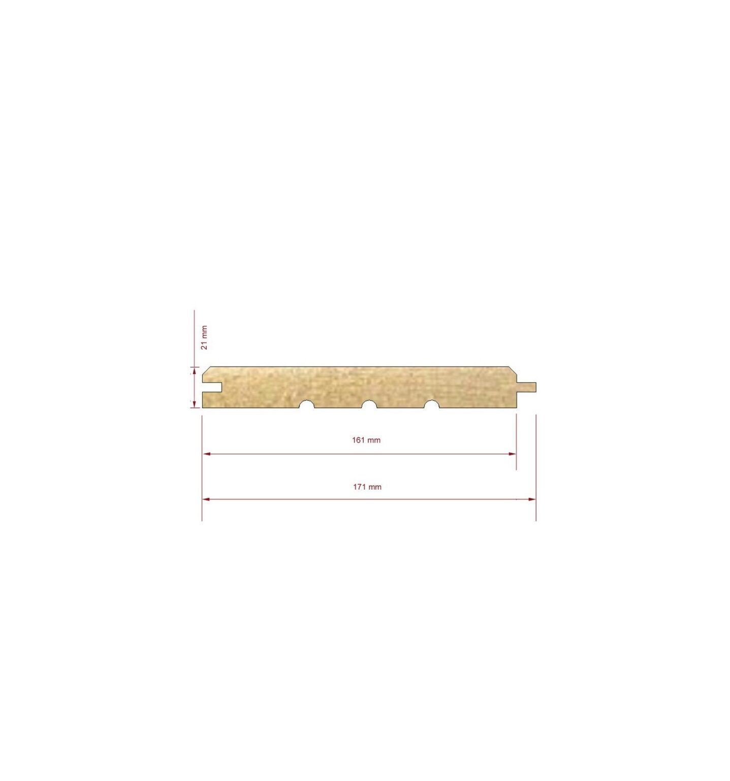 Tarima de madera machihembrada de 21 x 171mm