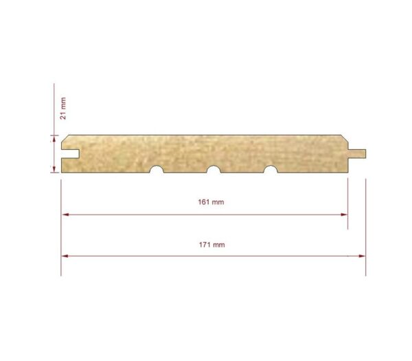 Tarima de madera machihembrada de 21 x 171mm