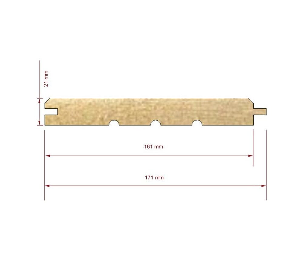 Tarima de madera machihembrada de 21 x 171mm