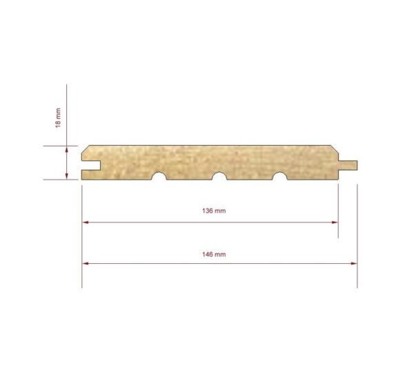 Tarima de madera machihembrada de 18 x 146 mm