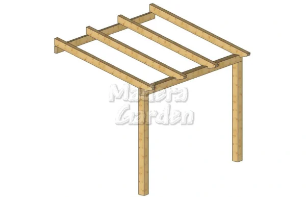 Pérgolas de madera adosadas con inclinación