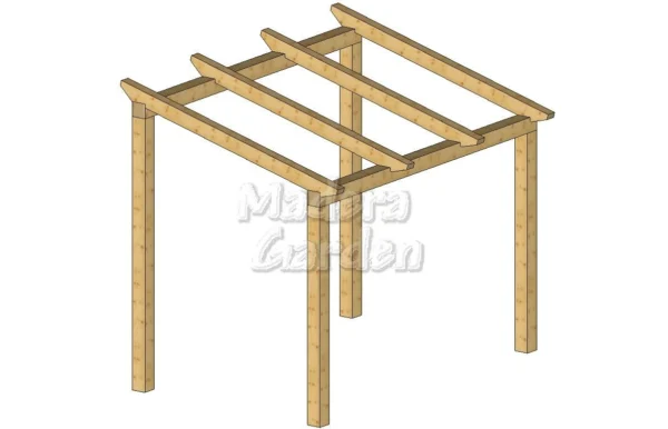 Pérgolas de madera autoportantes con inclinación