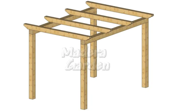 Pérgolas de madera autoportantes planas