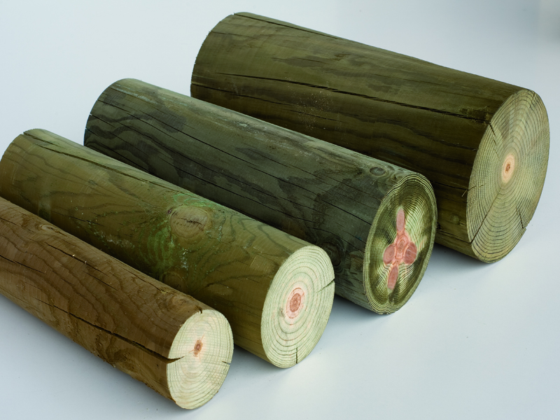 Rollizos cilíndricos madera tratada Autoclave - Riesgo 4