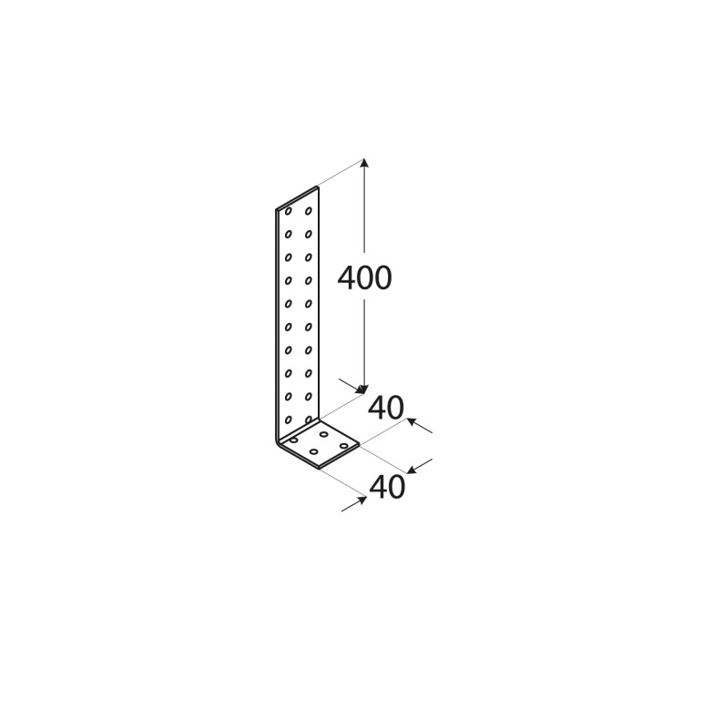 Escuadra para anclar de 400x40x40mm - Imagen 2