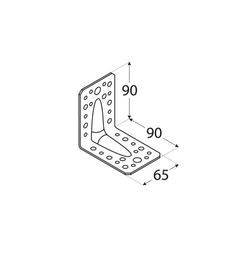 Escuadra reforzada de 90x90x65mm - Imagen 2