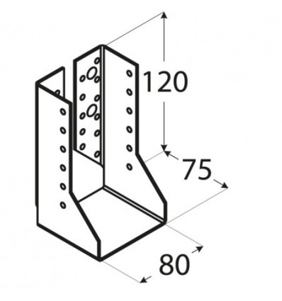 Estribo ala interna, para viga de 80mm - Imagen 2