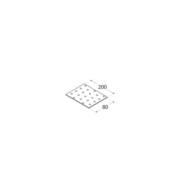 Placa perforada de 80x200mm