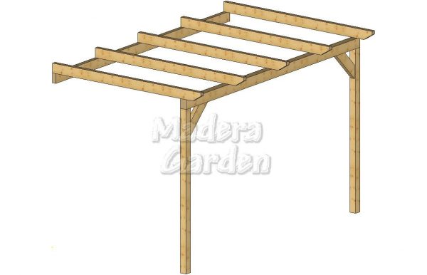 Pérgolas de madera adosadas planas
