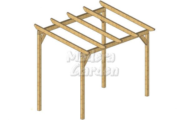 Pérgolas de madera autoportantes con inclinación